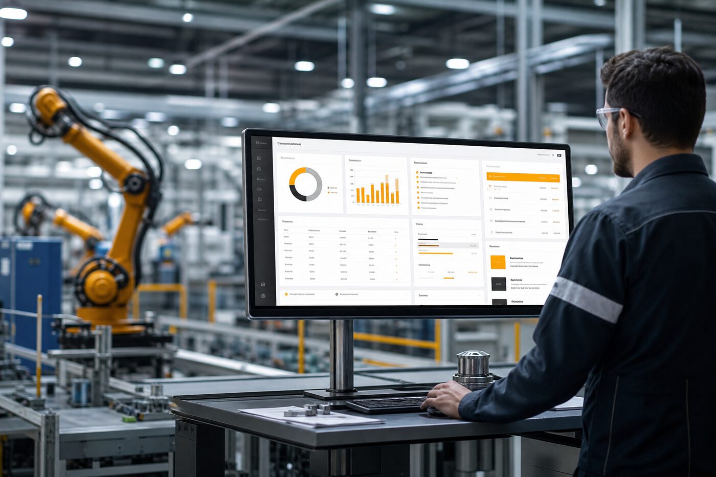 Manufacturing operations dashboard with production and inventory visibility