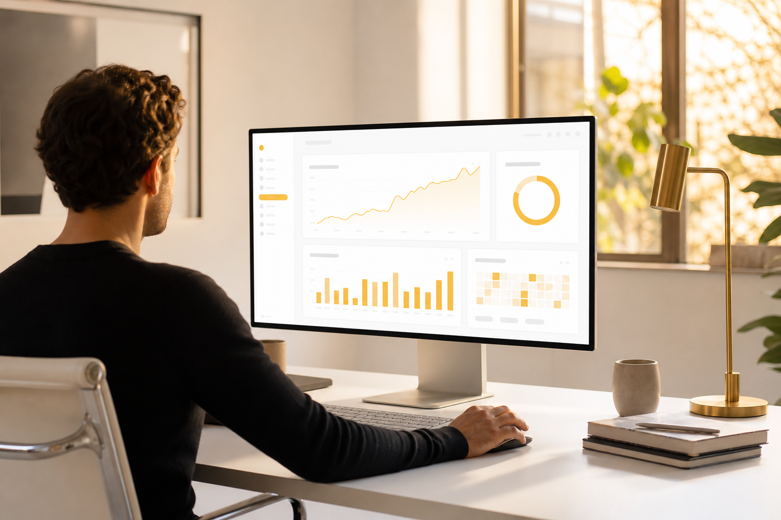 SaaS product dashboard with subscription and user metrics